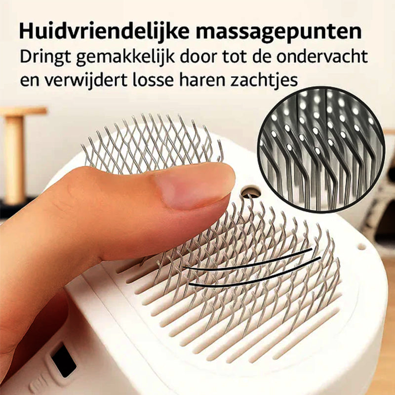 🐕🦺🐕🦺Natravor™ 3-in-1 Pet Steam Brush for Dogs, Cats - Rechargeable Deshedding Comb with Stainless Steel Bristles🎉