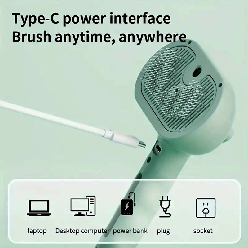 🐕🦺🐕🦺Natravor™ 3-in-1 Pet Steam Brush for Dogs, Cats - Rechargeable Deshedding Comb with Stainless Steel Bristles🎉