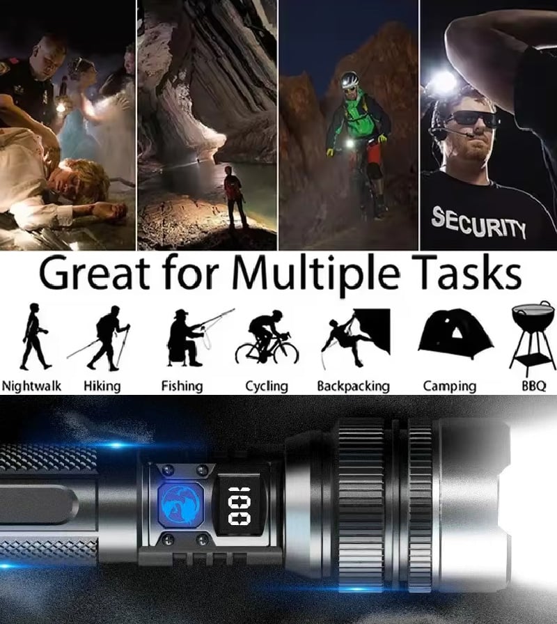 StormBeam Rechargeable Flashlight with Telescoping Zoom