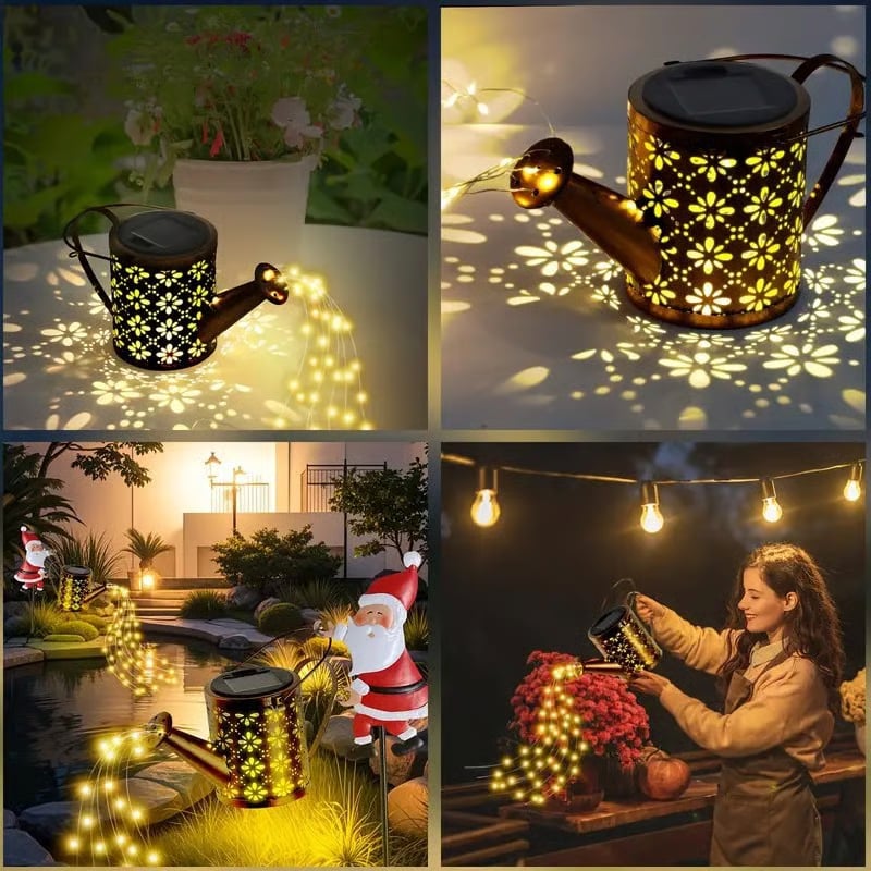 Christmas Early Bird Sale-Christmas Solar Kettle Lights Garden Lawn Decorative Lights Santa Kettle Ground Lamp Solar LED Night Lights Outdoor Garden Decor