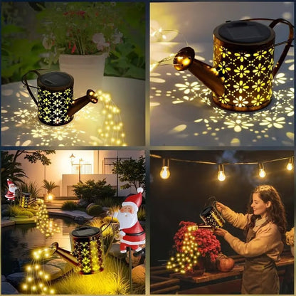 Christmas Early Bird Sale-Christmas Solar Kettle Lights Garden Lawn Decorative Lights Santa Kettle Ground Lamp Solar LED Night Lights Outdoor Garden Decor
