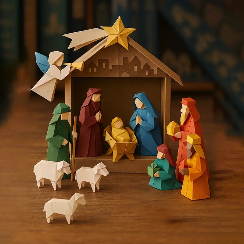 🔥Last Day 49% OFF - DIY Paper Nativity Scene✝️(Suitable for beginners)