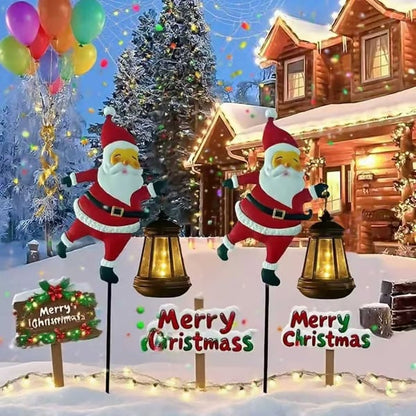 Christmas Early Bird Sale-Christmas Solar Kettle Lights Garden Lawn Decorative Lights Santa Kettle Ground Lamp Solar LED Night Lights Outdoor Garden Decor