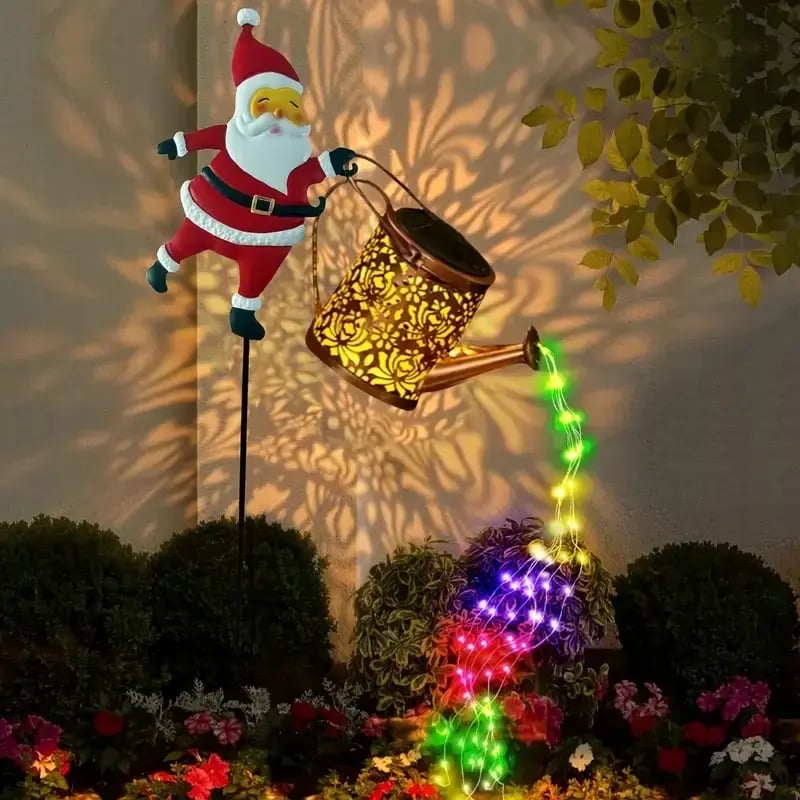 Christmas Early Bird Sale-Christmas Solar Kettle Lights Garden Lawn Decorative Lights Santa Kettle Ground Lamp Solar LED Night Lights Outdoor Garden Decor
