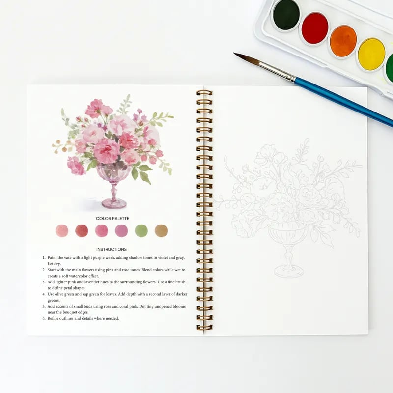 🔥LAST DAY SALE 60% OFF 🖼️Beginner-Friendly💕 Watercolor Workbook