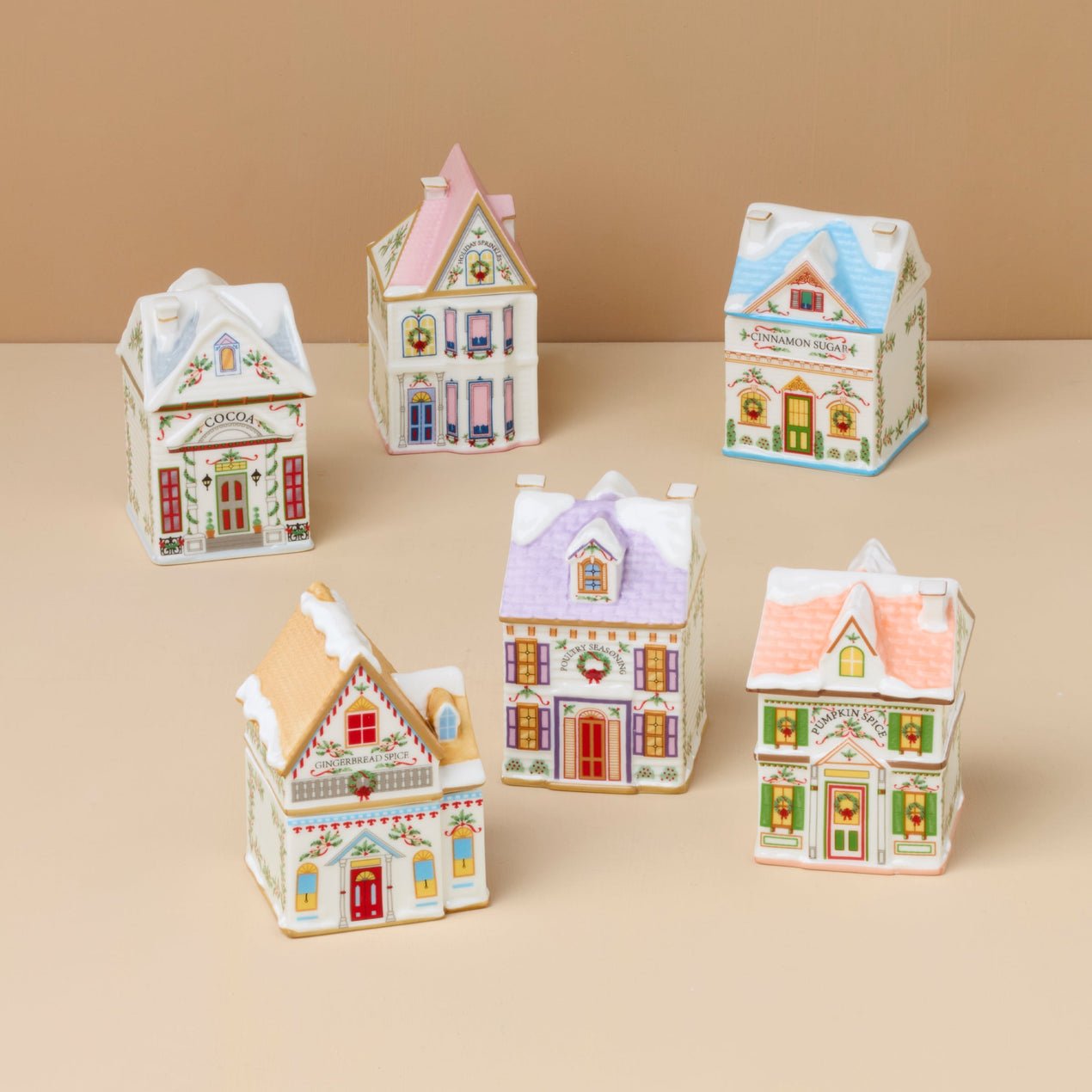 🎄✨ Holiday Village Spice House Set — A Mini Christmas Wonderland for Your Kitchen!